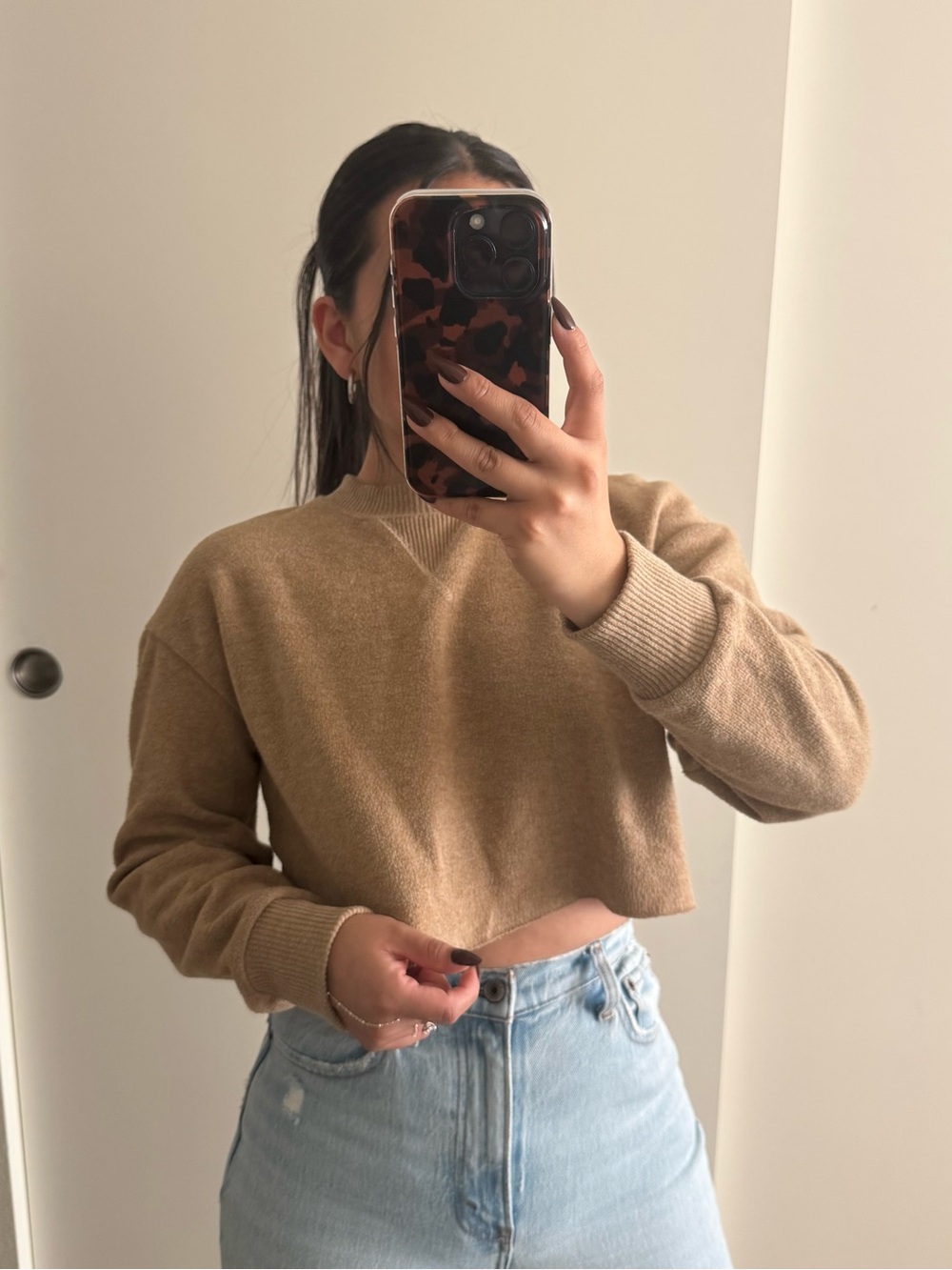 Zara Cropped Crewneck